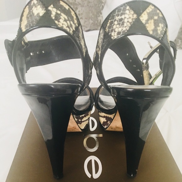 Bebe Morrocan Patchwork Snake/Black Pump - Picture 4 of 5